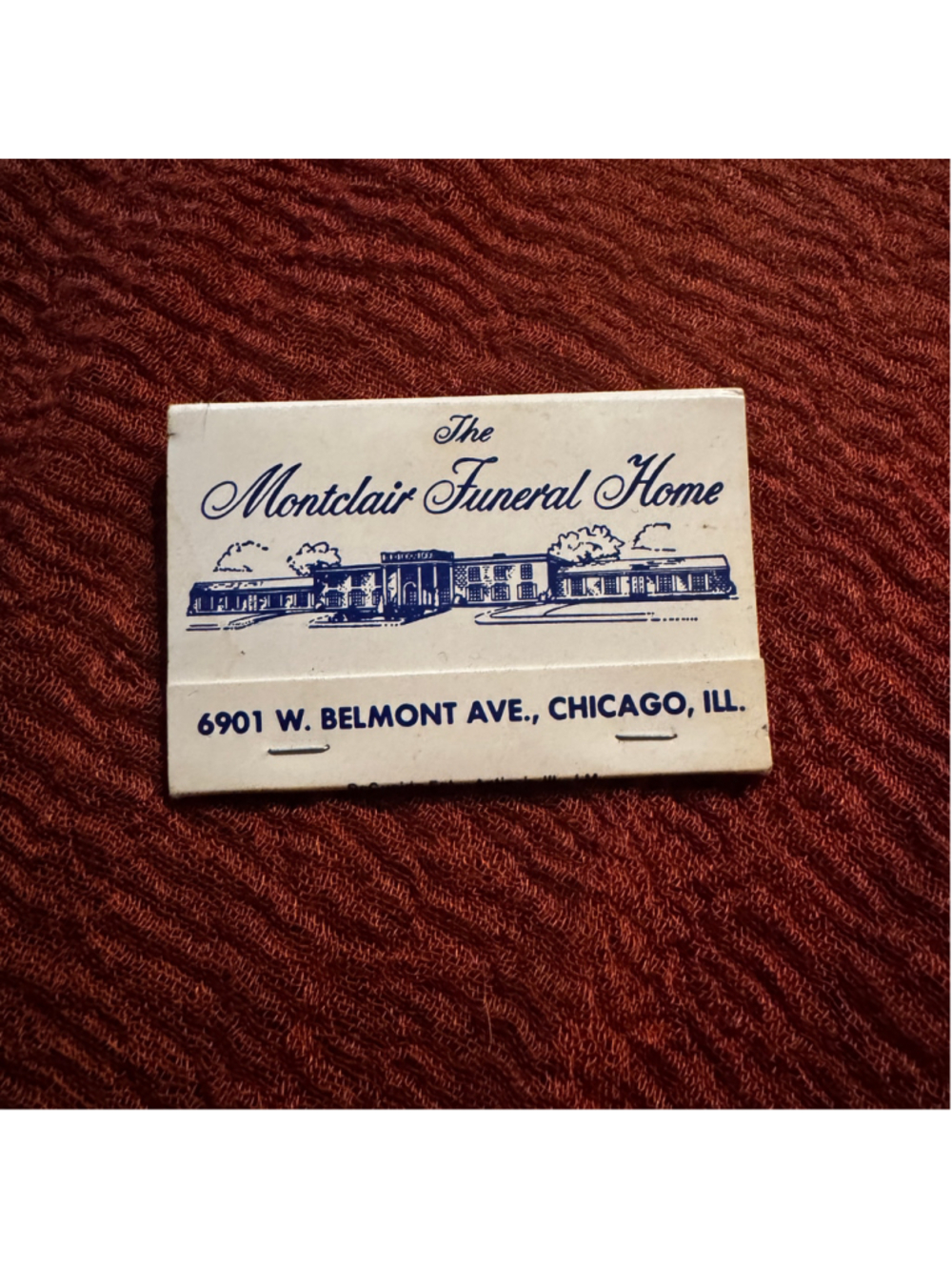 Vintage Montclair Funeral Home Chicago Matchbook | Unused Advertising Ephemera